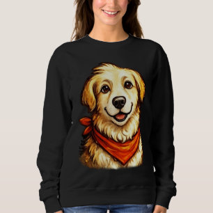 Sudadera con perro dorado feliz dibujado a mano