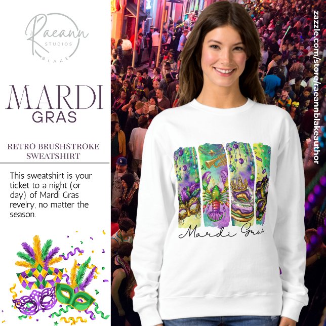 Sudadera con pinceladas retro de Mardi Gras (Subido por el creador)