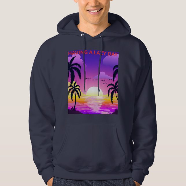 sudadera con puesta de sol de día perezoso (Anverso)
