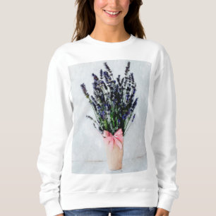 Sudadera con ramo de lavanda en acuarela