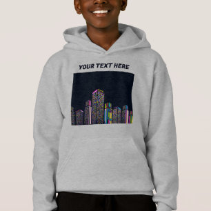 Sudadera con rascacielos de ciudad en rejilla de n