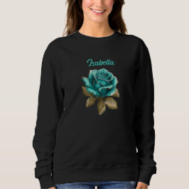 Sudadera con Rosa Turquesa Vintage