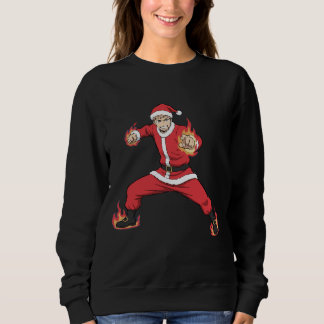 Sudadera con Santa Claus luchando al estilo anime 
