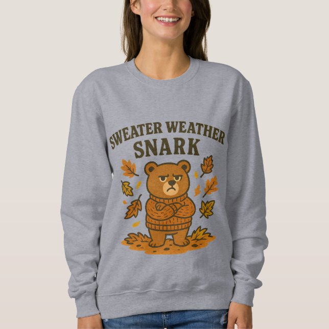 Sudadera con sarcasmo de clima de suéter | Oso div (Anverso)