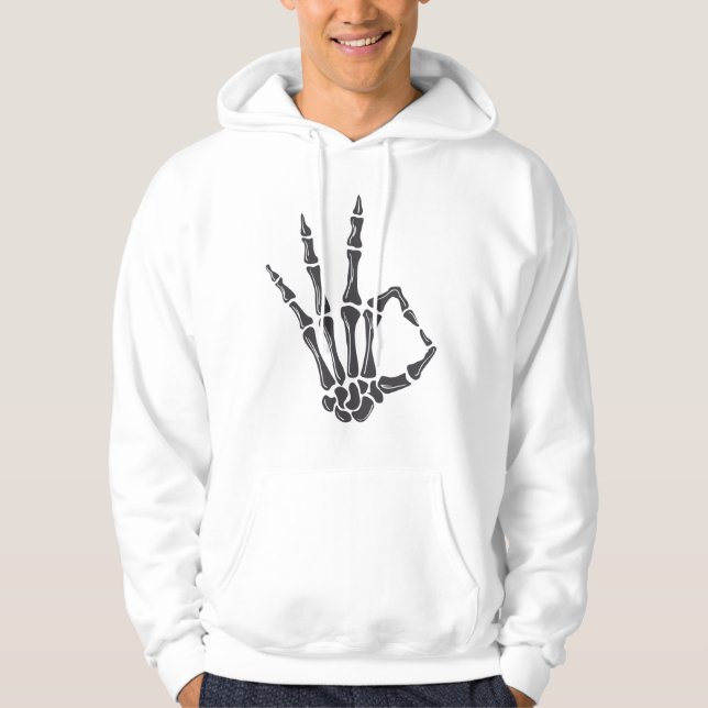 Sudadera con signo de mano de esqueleto OK (Anverso)