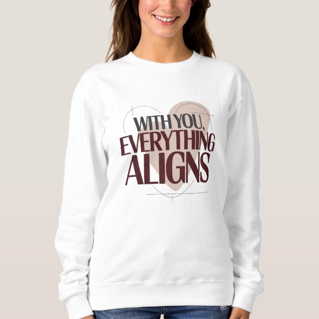 Sudadera Con Tigo, Todo se Alinea, San Valentín Mujer (Anverso)