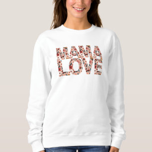 Sudadera con tipografía de amor de mamá y cerezas