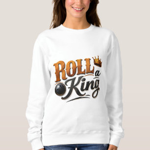 Sudadera con tipografía de corona y bola de bolos