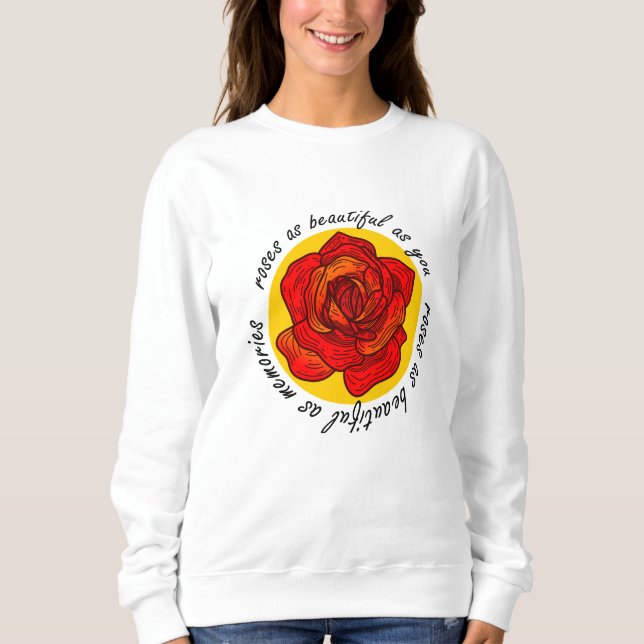 Sudadera con tipografía de rosa hermosa (Anverso)