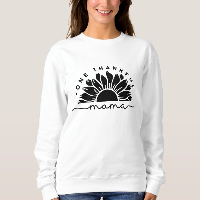 Sudadera con tipografía de una mamá agradecida (Anverso)