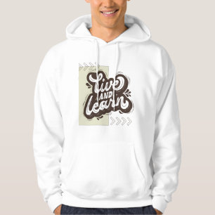 Sudadera con tipografía motivacional 'Vive y Apren