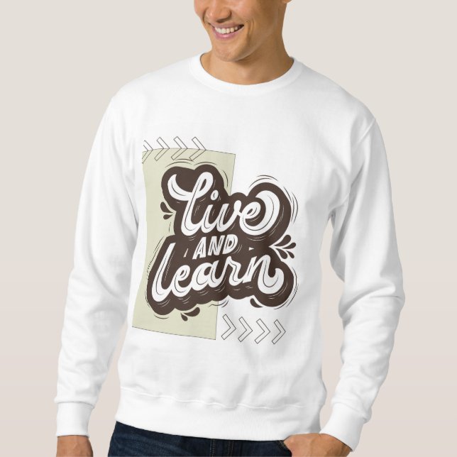 Sudadera con tipografía motivacional Vive y Aprend (Anverso)