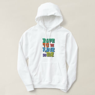 Sudadera con tipografía retro colorida