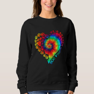 Sudadera Con Un Corazón De Tinte De Perro De Corbata De Per