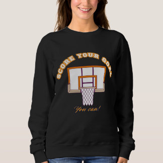 Sudadera con un eslogan motivacional de baloncesto
