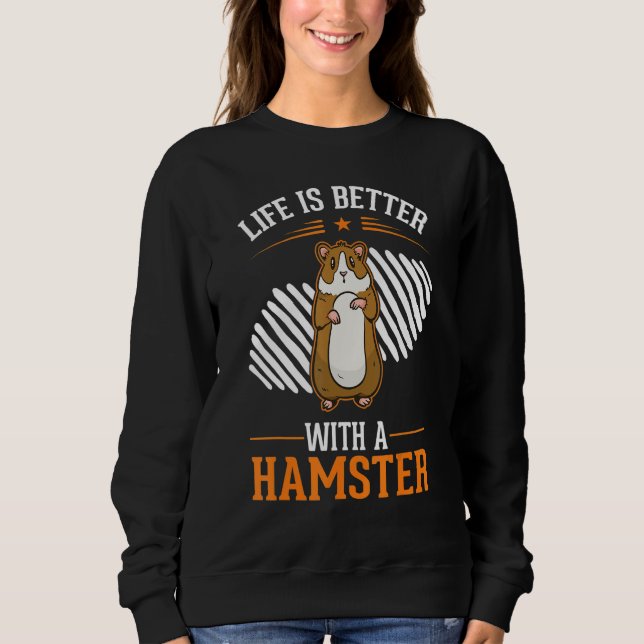 Sudadera con un hámster de rueda de hámster (Anverso)