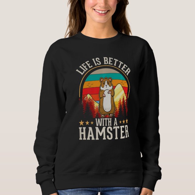 Sudadera con un hámster de rueda de hámster (Anverso)