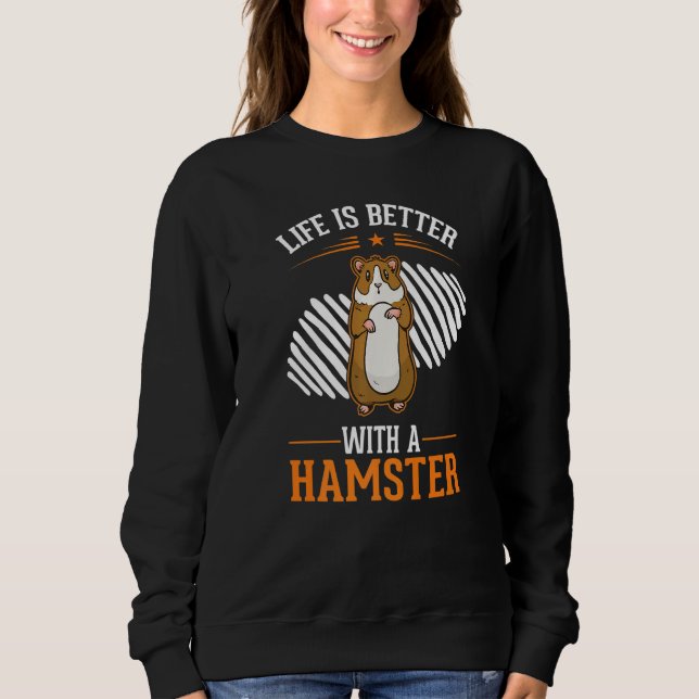 Sudadera con un hámster de rueda de hámster (Anverso)
