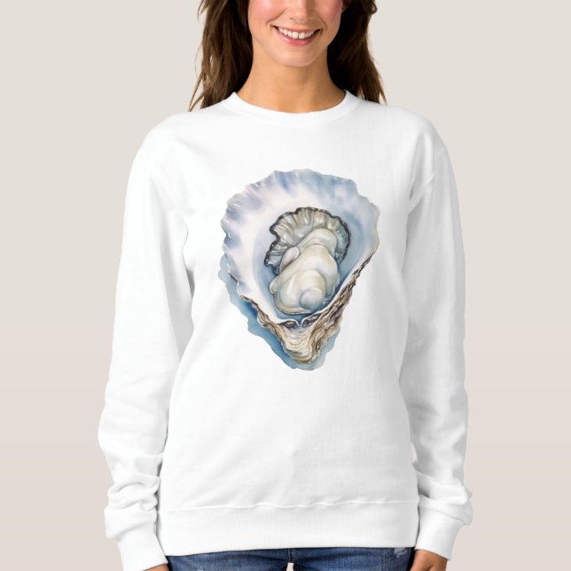 Sudadera Concha de ostra acuarela (Anverso)