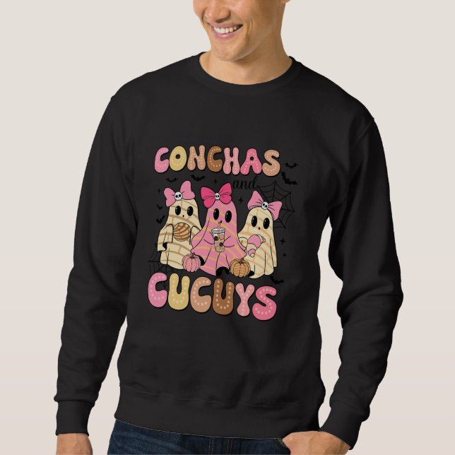Sudadera Conchas Fantasma Mexicanas Y Cucuces Divertidas (Anverso)