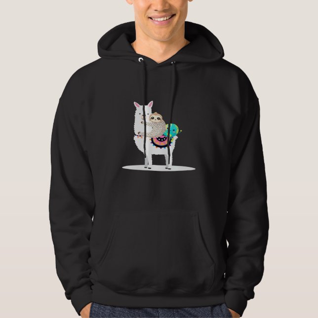 Sudadera Conciencia ambiental Sloth Llama Animal Earth (Anverso)