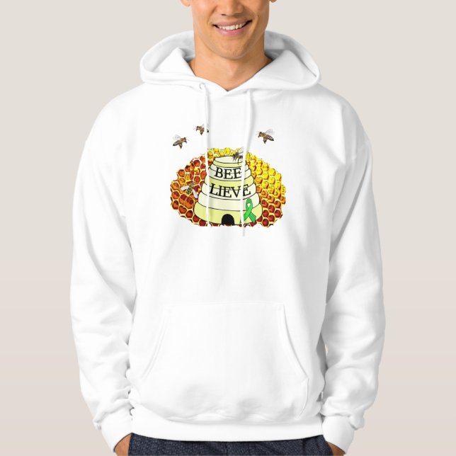 Sudadera Conciencia de la Enfermedad de Lyme del Panal Bee- (Anverso)