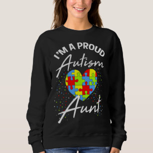 Sudadera Conciencia del autismo Orgullosa tía Puzzle Heart 
