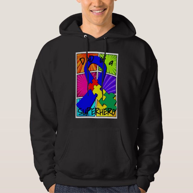 Sudadera Conciencia Del Autismo Papá De Un Superhéroe (Anverso)