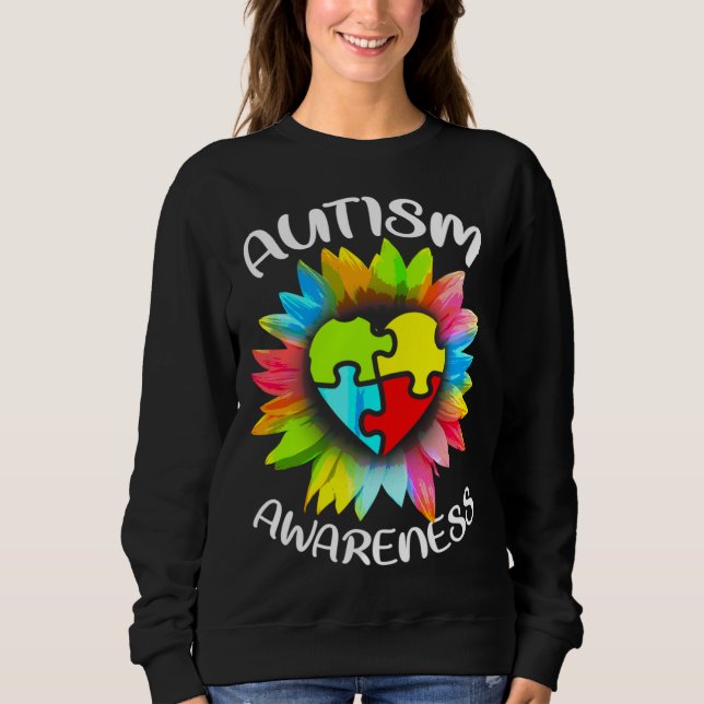 Sudadera Conciencia del autismo Rompecabezas del corazón co (Anverso)
