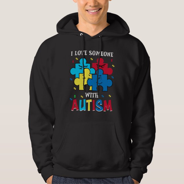 Sudadera Conciencia del autismo Tee Divertido Me Encanta Al (Anverso)