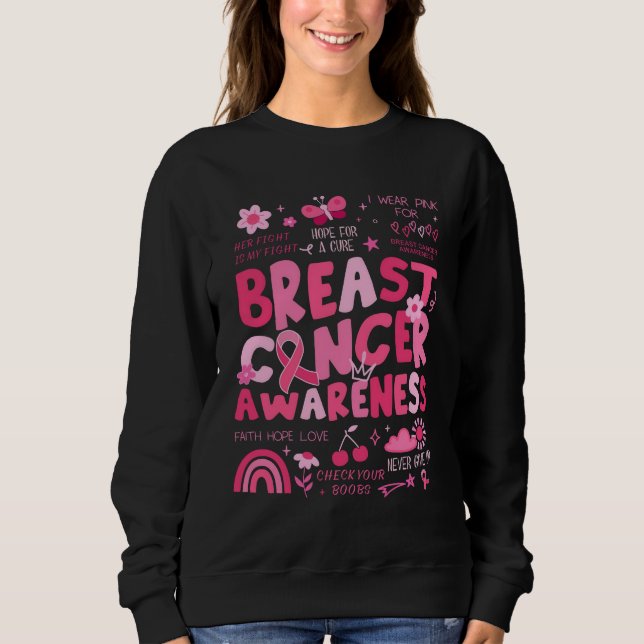Sudadera Conciencia del Cáncer de Mama Cinta Rosa  (Anverso)