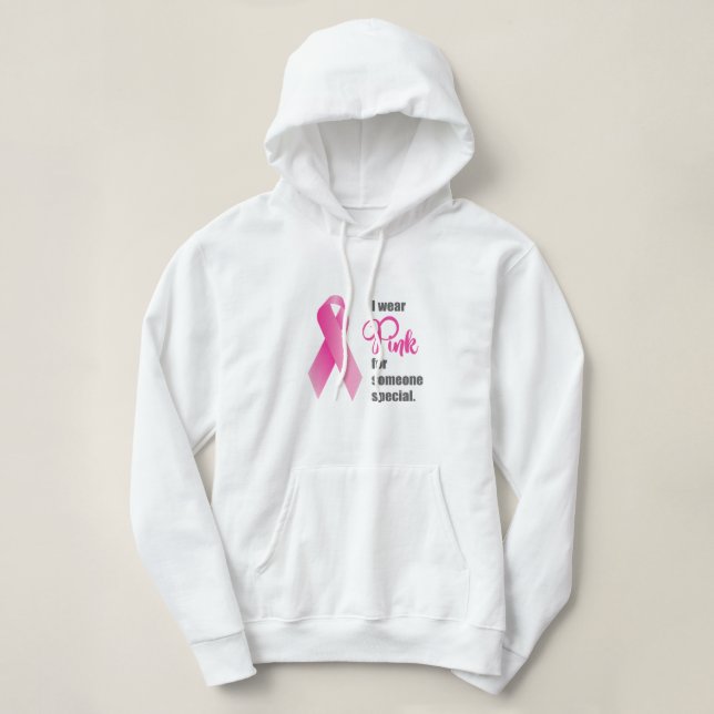 Sudadera Conciencia del cáncer de pecho. Cinta rosada (Diseño del anverso)