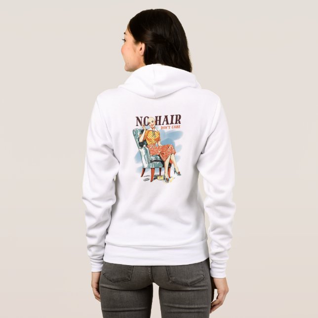 Sudadera Conciencia del Cáncer Sin Cabello No Importa (Reverso completo)