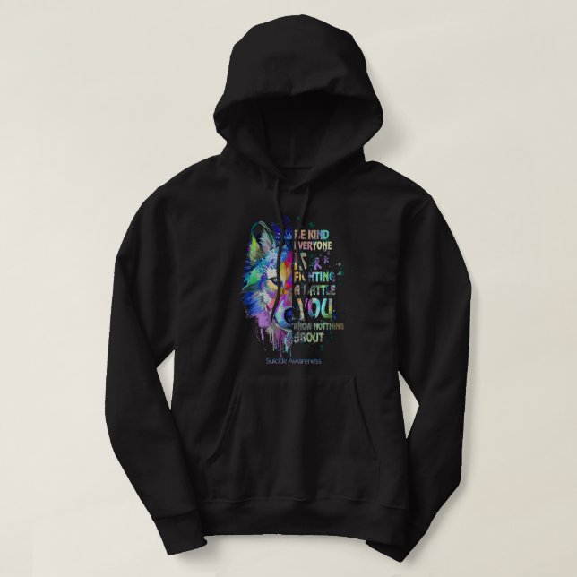 Sudadera Conciencia del Suicidio Sé Amable Todos Están Luch (Diseño del anverso)