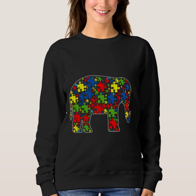 Sudadera Conciencia sobre autismo Pieza de rompecabezas ele (Anverso)
