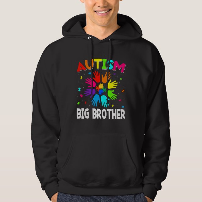 Sudadera Conciencia sobre autismo retro Bandera Estadounide (Anverso)