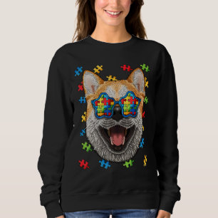 Sudadera Conciencia sobre autismo Shiba Inu Puzzle Sungafas