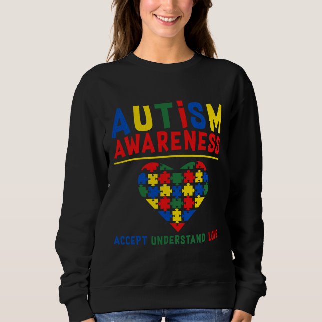 Sudadera Conciencia sobre el autismo aceptar el amor incert (Anverso)