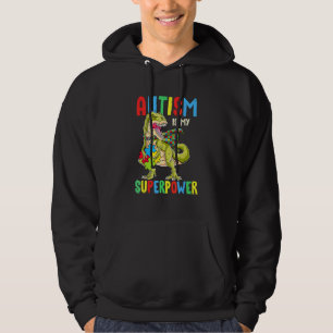 Sudadera Conciencia sobre el autismo Dinosaurio T Rex Heart