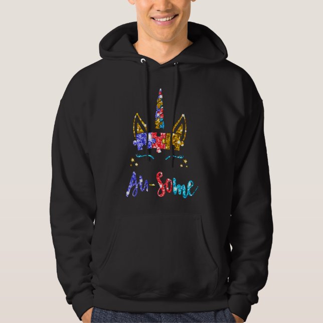 Sudadera Conciencia sobre el autismo en Unicorn (Anverso)