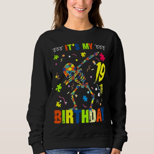 Sudadera Conciencia sobre el autismo es mi cumpleaños númer (Anverso)