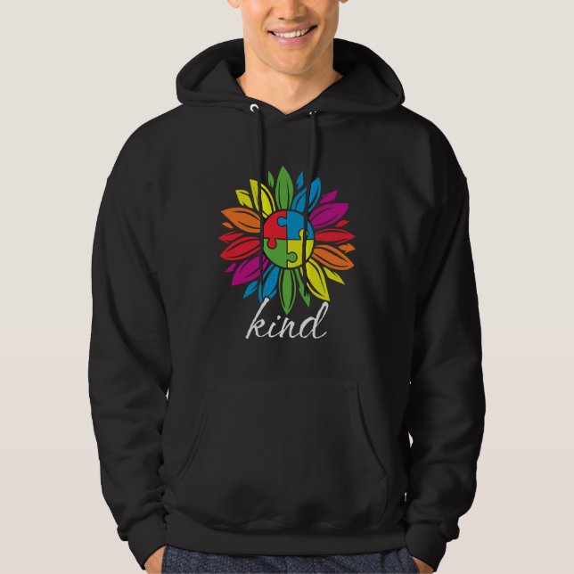 Sudadera Conciencia sobre el autismo Kind Sunflower (Anverso)