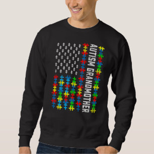 Sudadera Conciencia Sobre El Autismo Retro Apoyo A La Abuel