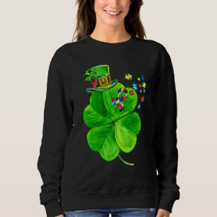 Sudadera Conciencia sobre el autismo Shamrock St Patrick's 