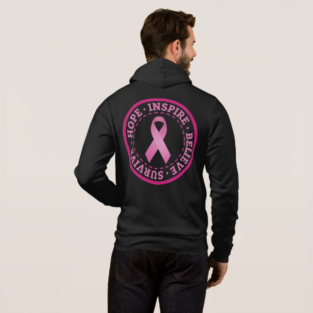 Sudadera Conciencia sobre el cáncer de mama (Reverso completo)