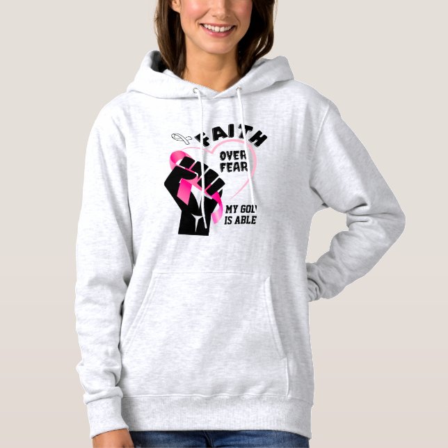 Sudadera CONCIENCIA SOBRE EL Cáncer de Mama POR MIEDO (Anverso)