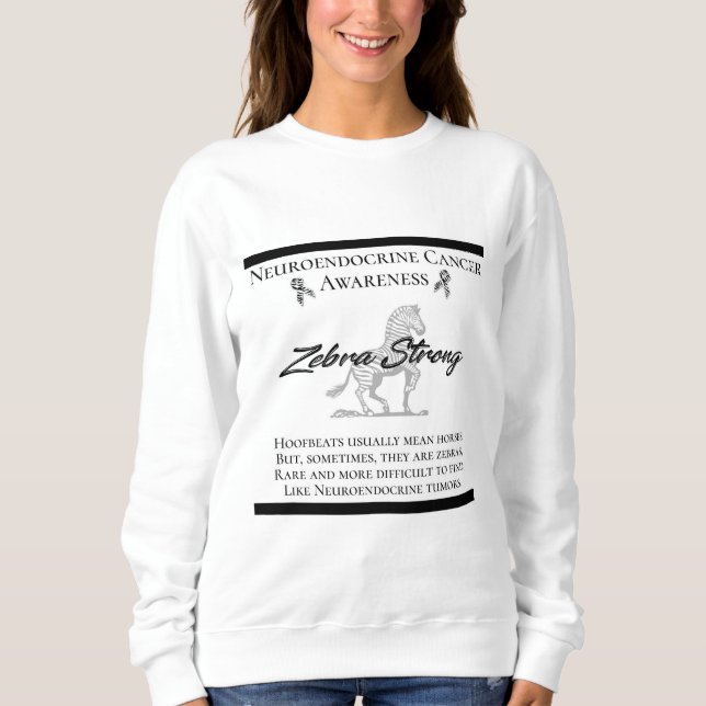 Sudadera Conciencia sobre el cáncer neuroendocrino Cebra fu (Anverso)