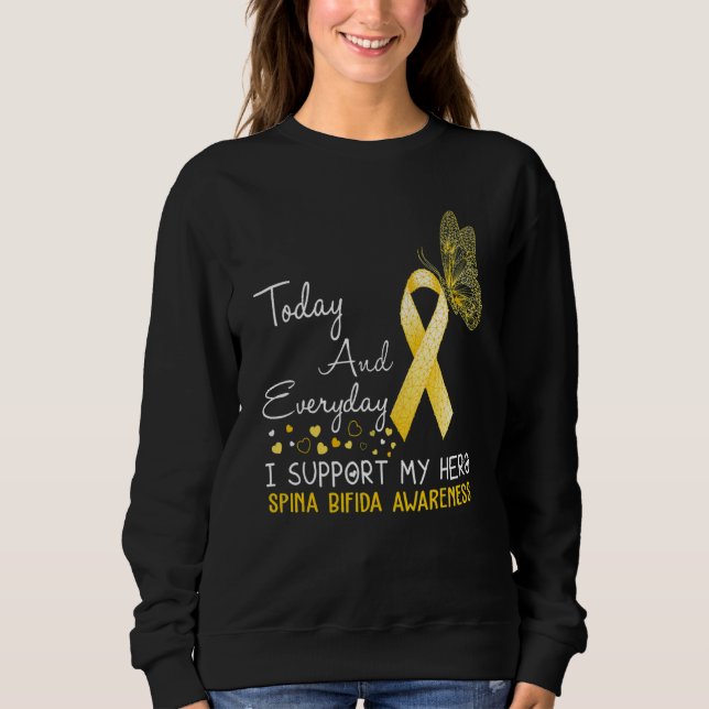 Sudadera Conciencia sobre Spina Bifida Apoyo a Mi Héroe Mar (Anverso)