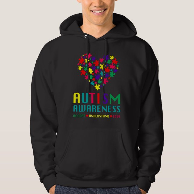 Sudadera Concienciación sobre autismo aceptar entender amor (Anverso)