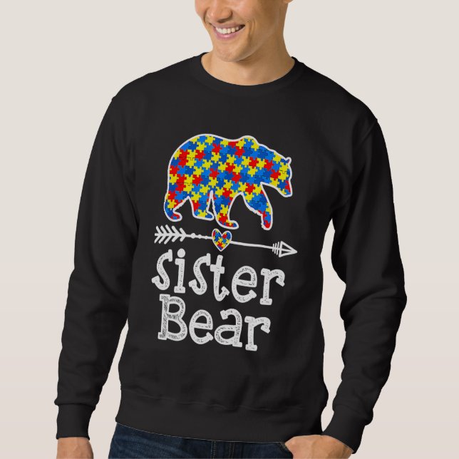 Sudadera Concienciación sobre autismo Hermana Bear Support  (Anverso)